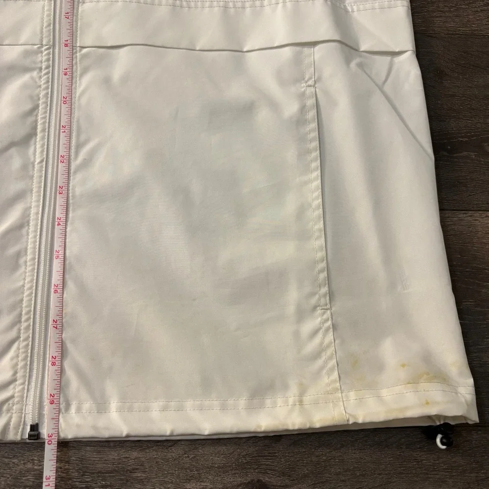 Champion‎ Mens White Full Zip Hooded Windbreaker Jacket V1015 Large